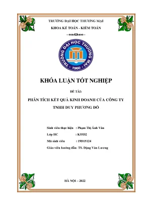 Phân tích kết quả kinh doanh tại công ty tnhh duy phƣơng đỗ