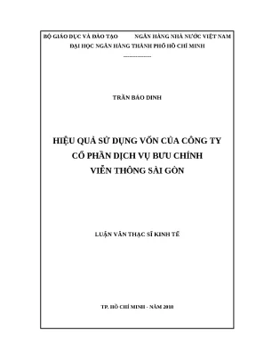 1026 hiệu quả sử dụng vốn của cty cổ phần dịch vụ bưu chính viễn thông sài gòn luận văn thạc sĩ tcnh trần bảo dinh nguyễn quỳnh hoa tp hcm đh nh hcm 2020