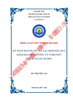 Kế toán doanh thu xác định kết quả kinh doanh tại công ty tnhh mtv xây dựng kỳ dương