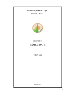 Giáo trình tâm lý học ii