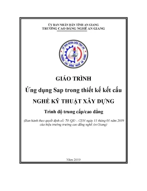 Giáo trình ứng dụng sap trong thiết kế kết cấu nghề kỹ thuật xây dựng trình độ cđtc