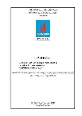 Giáo trình gia công trên máy phay 1 nghề cắt gọt kim loại trình độ trung cấp