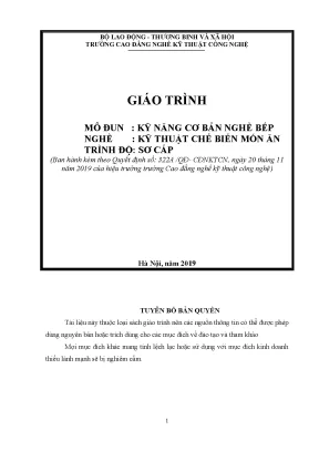 Kỹ năng cơ bản nghề bếp sc
