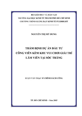 Luận văn thạc sĩ thẩm định dự án đầu tư công viên kèm khu vui chơi giải trí lâm viên tại sóc trăng