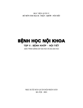 Bệnh học nội khoa tập ii bệnh khớp nội tiết