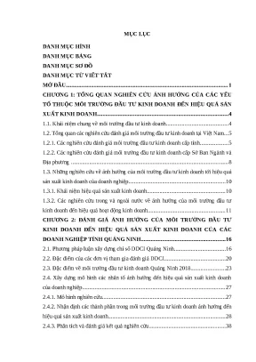 Luận văn tốt nghiệp môi trường đầu tư kinh doanh đến hiệu quả sản xuất kinh doanh của doanh nghiệp tỉnh quảng ninh qua chương trình đánh giá năng lực cạnh tranh cấp sở ban ngành địa phương