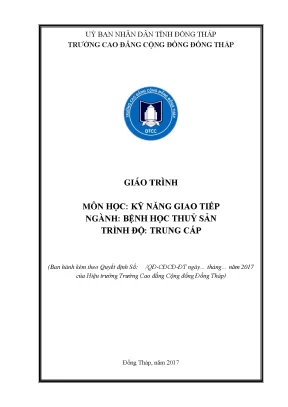 Giáo trình kỹ năng giao tiếp nghề bệnh học thuỷ sản trung cấp