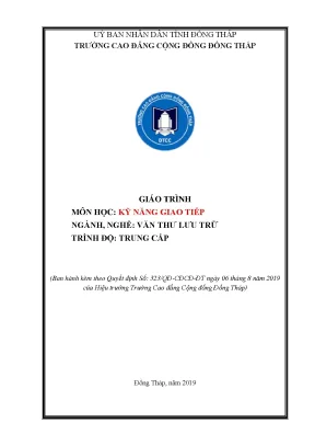 Giáo trình kỹ năng giao tiếp nghề văn thư lưu trữ trung cấp