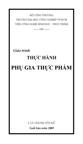 Giáo trình thực hành phụ gia thực phẩm trường đại học công nghiệp thành phố hồ chí minh