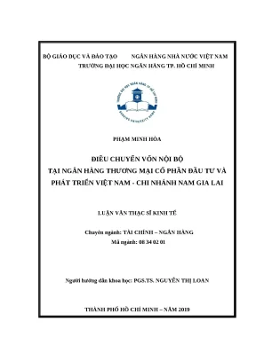 1191 điều chuyển vốn nội bộ tại nhtm cp đầu tư và phát triển việt nam chi nhánh nam gia lai luận văn thạc sĩ tcnh phạm minh hòa nguyễn thị loan tp hcm