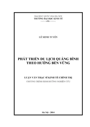 Luận văn thạc sĩ phát triển du lịch quảng bình theo hướng bền vững