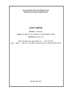 Giáo trình internet nghề kỹ thuật sửa chữa lắp ráp máy tính trung cấp