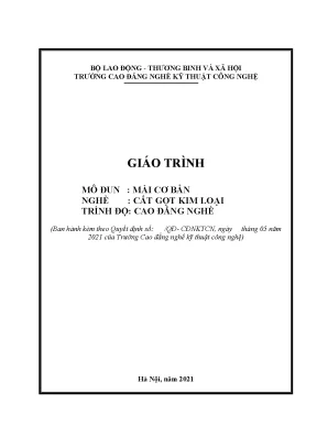 Giáo trình mài cơ bản nghề cắt gọt kim loại trình độ cao đẳng nghề
