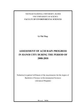 Khóa luận tốt nghiệp assessment of acid rain progress in hanoi city during the period of 2008 2018