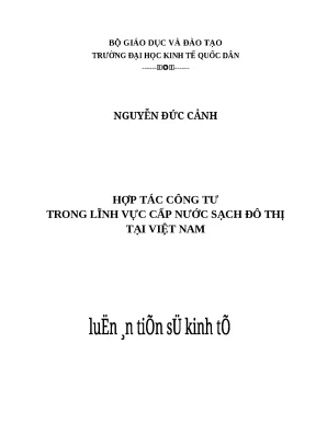 Luận văn thạc sĩ hợp tác công tư trong lĩnh vực cấp nước sạch đô thị tại việt nam