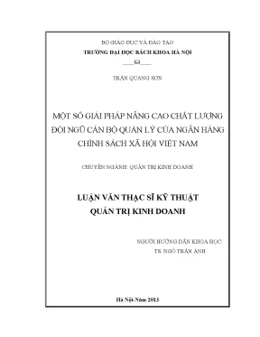 Luận văn một số giải pháp nâng cao chất lượng đội ngũ cán bộ quản lý của ngân hàng chính sách xã hội việt nam