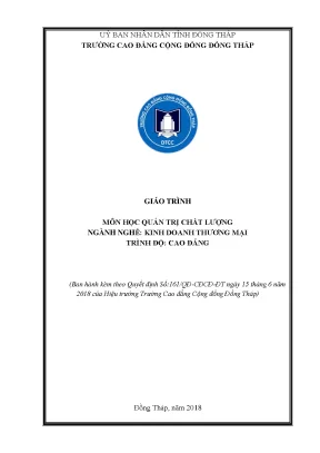 Giáo trình quản trị chất lượng nghề kinh doanh thương mại cao đẳng