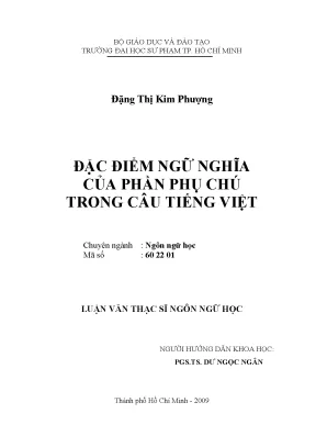 Luận văn thạc sĩ đặc điểm ngữ nghĩa của phần phụ chú trong câu tiếng việt