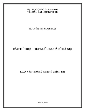 Luận văn thạc sĩ đầu tư trực tiếp nước ngoài ở hà nội