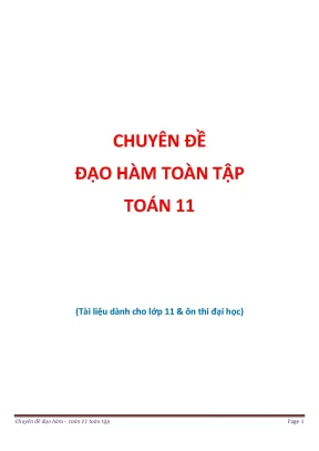 Chuyên đề đạo hàm toàn tập toán 11