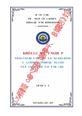 Nâng cao hiệu quả hoạt động bán hàng của công ty tnhh quảng cáo và nội ngoại thất mặt trời huế