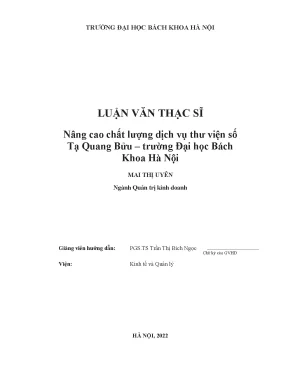 Nâng cao chất lượng dịch vụ thư viện số tạ quang bửu trường đại học bách khoa hà nội
