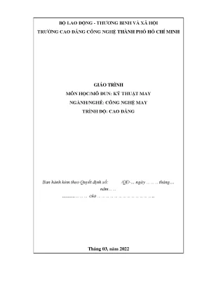 Giáo trình kỹ thuật may kỹ thuật may i kỹ thuật may ii