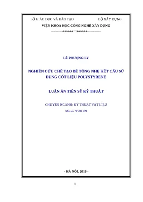 Luận án nghiên cứu chế tạo bê tông nhẹ kết cấu sử dụng cốt liệu polystyrene