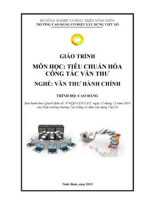 Giáo trình tiêu chuẩn hóa công tác văn thư nghề văn thư hành chính cao đẳng