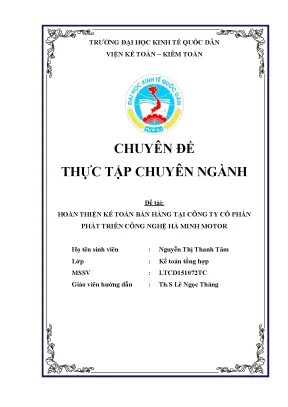 Hoàn thiện kế toán bán hàng tại công ty cổ phần phát triển công nghệ hà minh motor