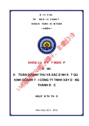 Khóa luận tốt nghiệp kế toán doanh thu và xác định kết quả kinh doanh tại công ty tnhh xây dựng thành đức