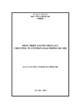 Phát triển nguồn nhân lực cho công ty cổ phần giao thông hà nội