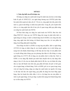 Luận văn phát triển dịch vụ khách hàng bán lẻ tại ngân hàng thương mại cổ phần công thương việt nam chi nhánh thừa thiên huế
