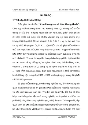 Luận văn thực trạng và một số giải pháp nhằm thúc đẩy sản xuất và tiêu thụ rau an toàn trên địa bàn huyện gia lâm
