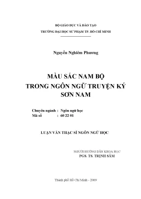 Luận văn thạc sĩ màu sắc nam bộ trong ngôn ngữ truyện ký sơn nam