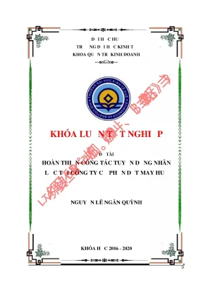 Hoàn thiện công tác tuyển dụng nhân lực tại công ty cổ phần dệt may huế
