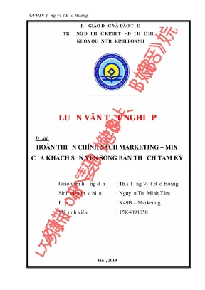 Hoàn thiện chính sách marketing mix của khách sạn ven sông bàn thạch tam kỳ