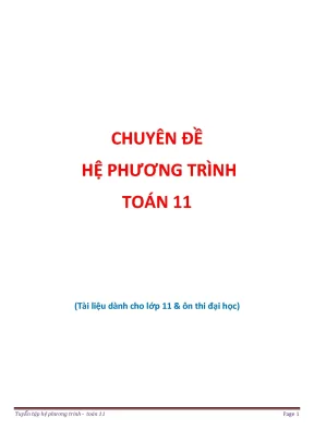 Chuyên đề hệ phương trình toán 11