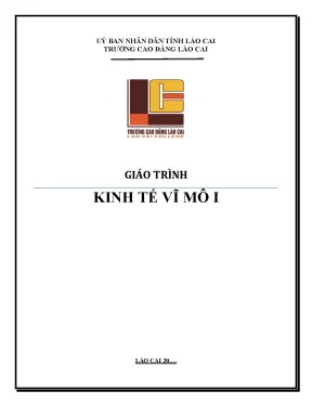 Giáo trình kinh tế vĩ mô i nghề quản trị doanh nghiệp vừa và nhỏ trình độ cao đẳng