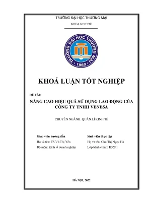 Nâng cao hiệu quả sử dụng lao động của công ty tnhh venesa