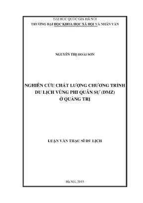Luận văn thạc sĩ nghiên cứu chất lượng chương trình du lịch vùng phi quân sự ở quảng trị