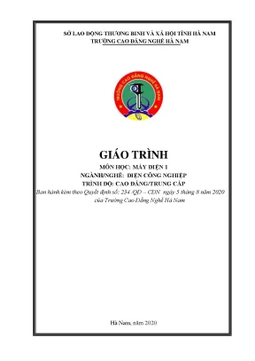 Giáo trình máy điện 1 nghề điện công nghiệp cđtc