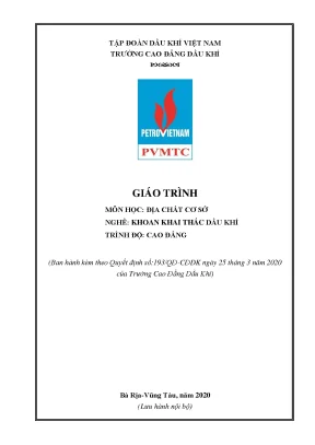 Giáo trình địa chất cơ sở nghề khoan khai thác dầu khí trình độ cao đẳng trường cao đẳng dầu khí năm 2020
