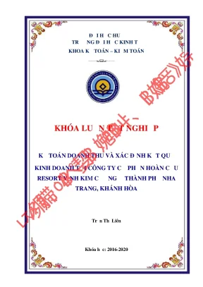 Khóa luận tốt nghiệp kế toán doanh thu và xác định kết quả hoạt động kinh doanh tại công ty cổ phần hoàn cầu resort vịnh kim cương