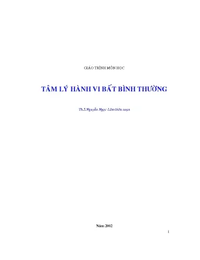 Giáo trình tâm lý hành vi bất bình thường