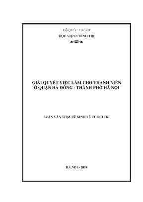 Giải quyết việc làm cho thanh niên ở quận hà đông thành phố hà nội