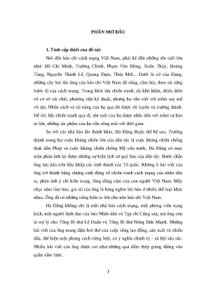 Khóa luận báo chí chân dung nhà báo hà đăng nhà báo lão thành