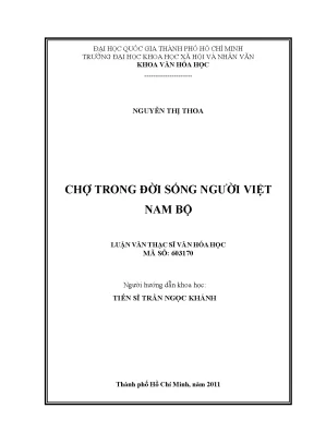 Luận văn thạc sĩ chợ trong đời sống người việt nam bộ