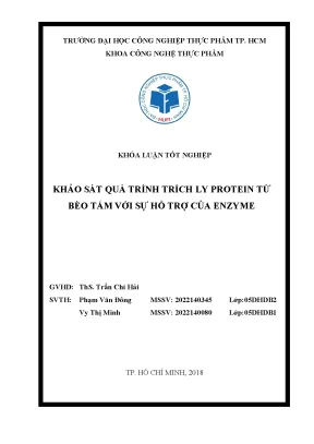 Khóa luận tốt nghiệp khảo sát quá trình trích ly protein từ bèo tấm với sự hỗ trợ của enzyme