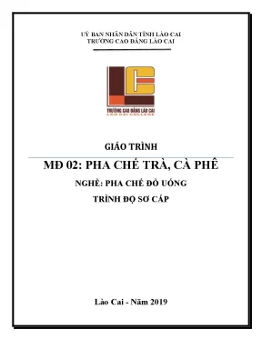 Giáo trình pha chế trà cà phê nghề pha chế đồ uống trình độ sơ cấp